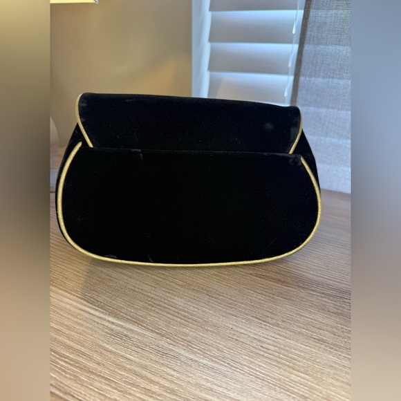 Dior Black Velvet Parfum Clutch with Gold Trim - Picture 2 of 4